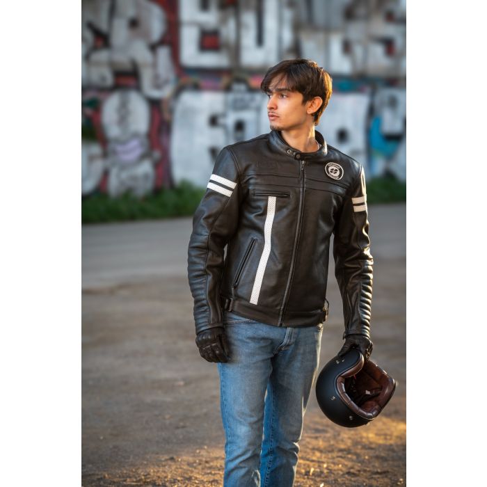 Garibaldi Motorcycle Leather Moka Racer Jacket